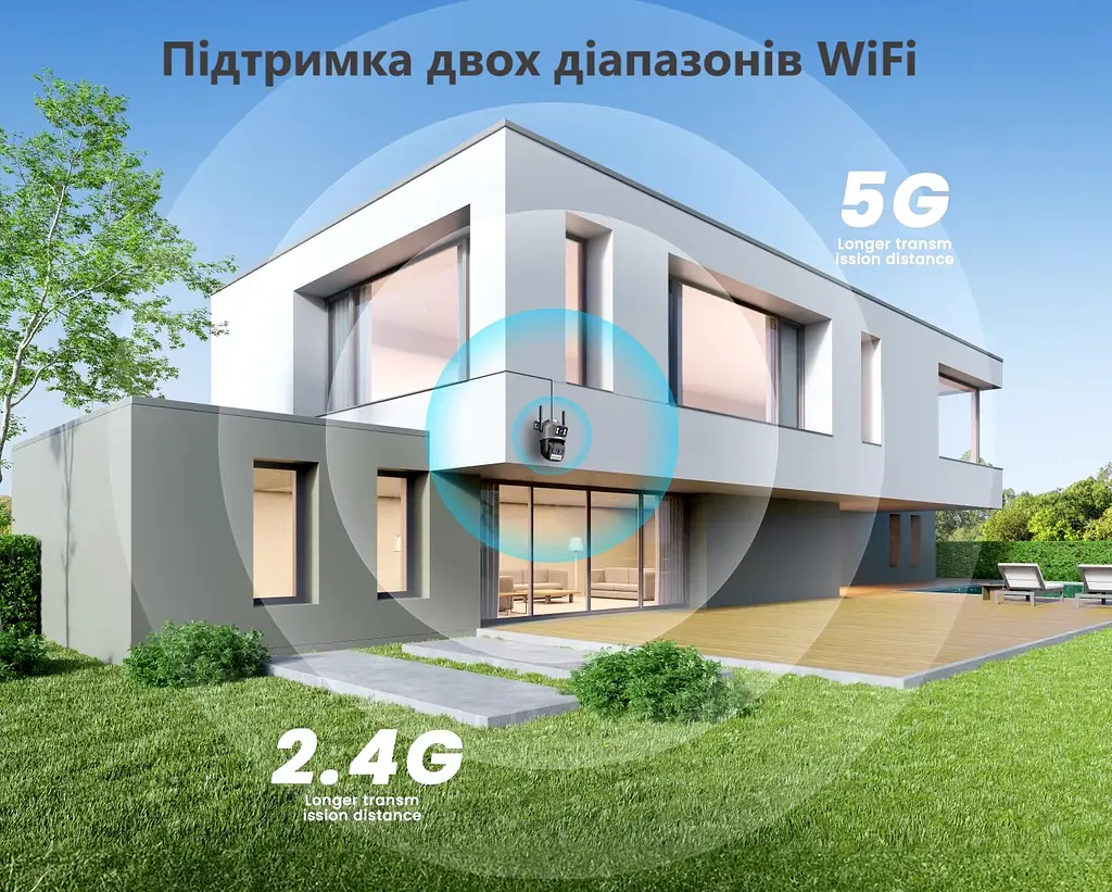 Вулична WiFi IPкамера Besder A22Y  10Мп 2 незалежних об'єктиви чорна WiFi 2.4ГГц і 5ГГц - фото 6