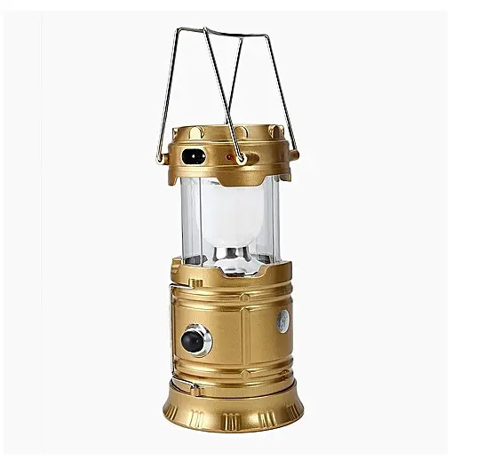 Туристичний ліхтар-лампа CAMPING MH-5800T 6+1 LED на сонячній батареї, коричневий - фото 2