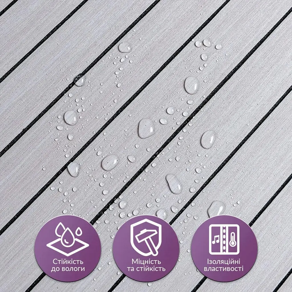 Покриття вінілове самоклеюче Wall Sticker 3D рейки 600х600х2.8мм Кедр срібний SW-00002198 - фото 2
