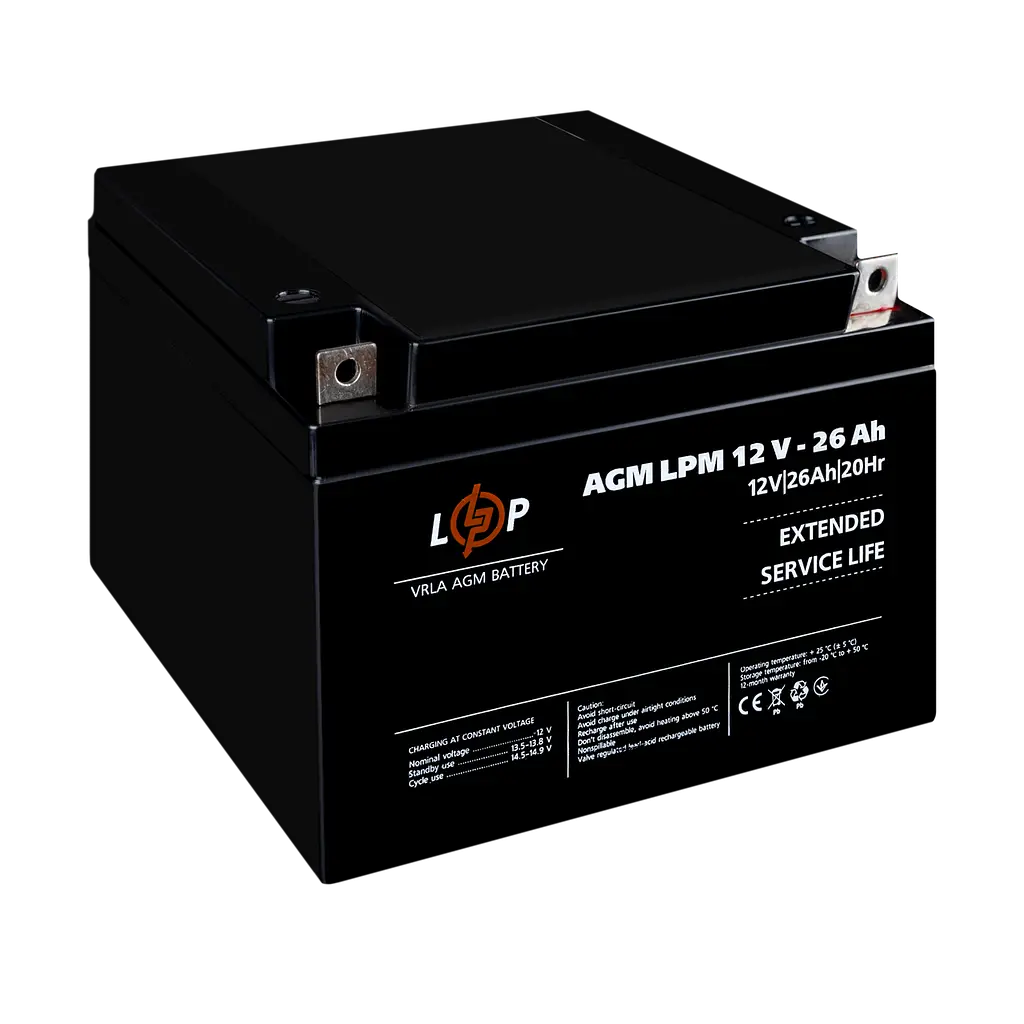 Аккумулятор AGM LPM 12V - 26 Ah - фото 3