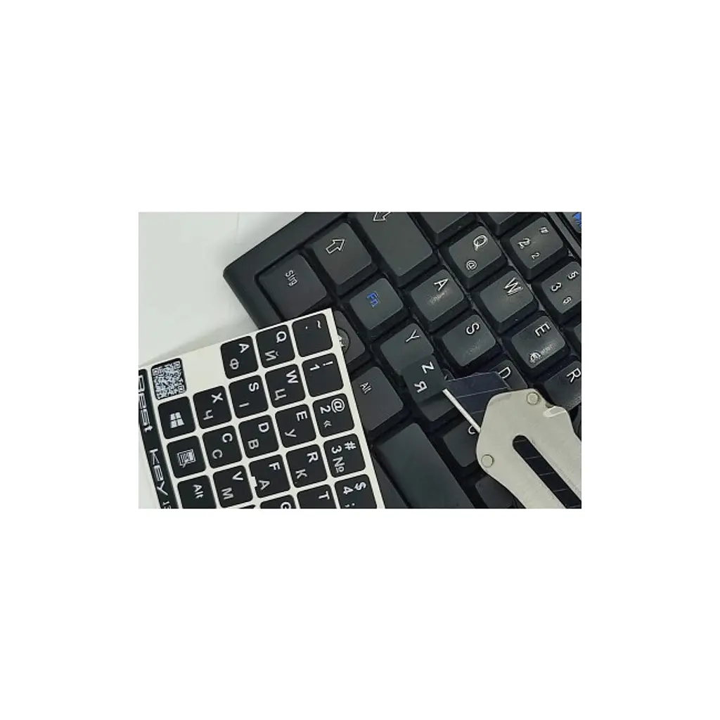 Наклейка на клавіатуру BestKey непрозора чорна, 76, срібний (BKU13SIL/011) - фото 3