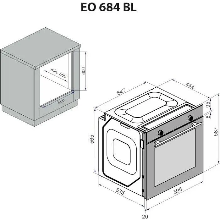 Духова шафа Minola EO 684 BL Чорна - фото 14