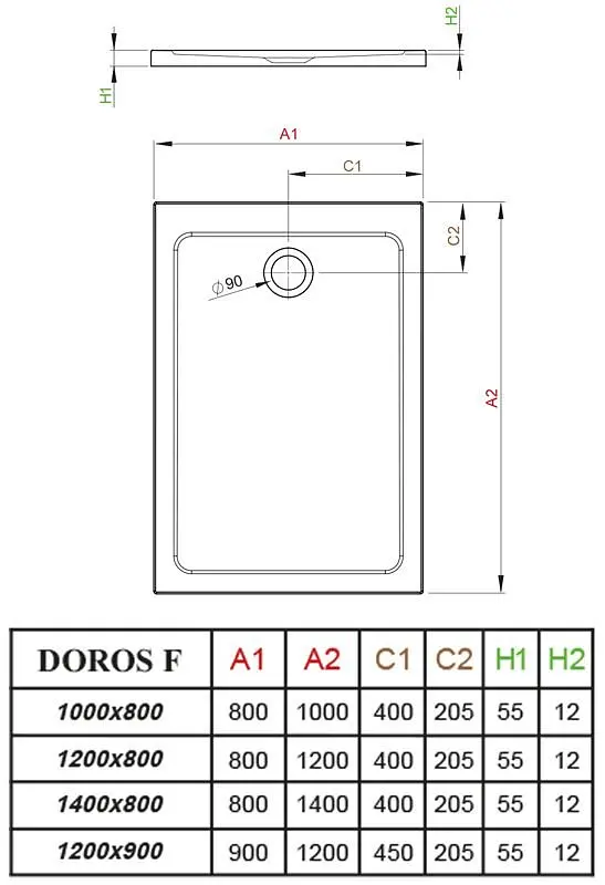 Душовий піддон Radaway Doros F 120x80 SDRF1280-01 - фото 5