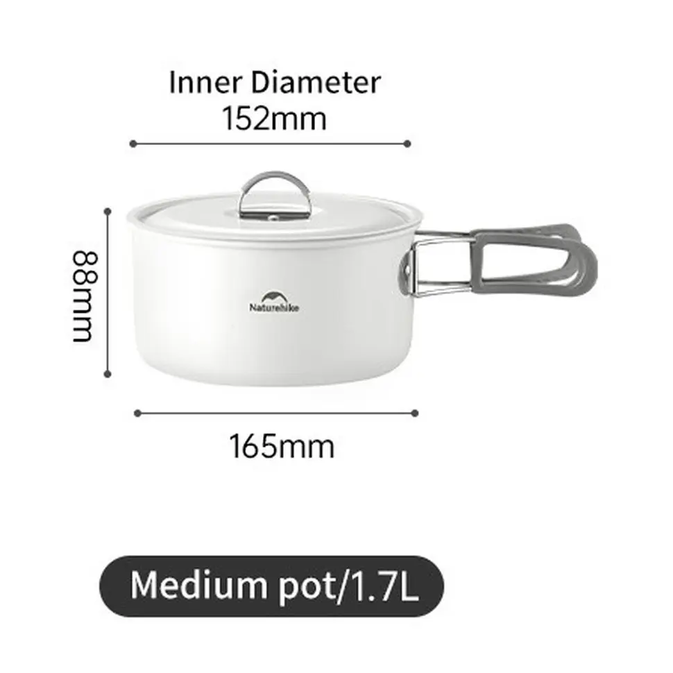 Кастрюля с керамическим антипригарным покрытием Naturehike CNK2450CF013 алюминий 1.7л - фото 2