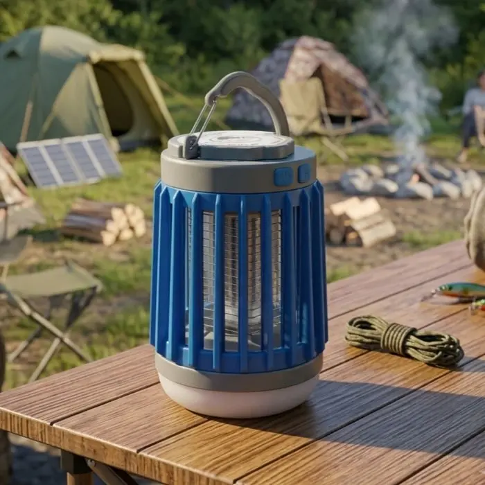 Кемпінговий ліхтар акумуляторний від комах і комарів 2 в 1 Powermaster W851 Синій - фото 2