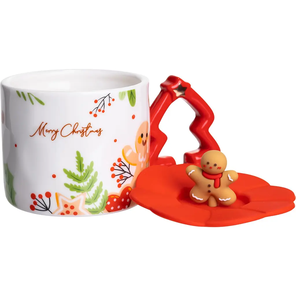 Чашка порцелянова Christmas Tree 400 мл кораловий FM-CS-18A - фото 2