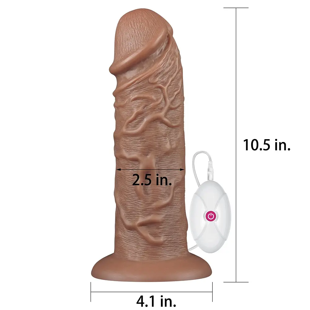 Вібратор Lovetoy Realistic Chubby Dildo 10.5'' 26.6 см коричневий - фото 13
