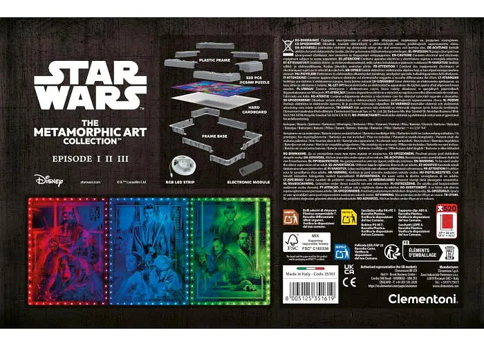 Пазл Clementoni The Metamorphic Art Collection: Трилогія приквелів (Епізоди I, II, III), Зоряні війни (Star Wars Metamorphic Art Collection - Episode I-II-III Prequel Trilogy Puzzle - 520 pcs.), 520 ел. (35161) - фото 8