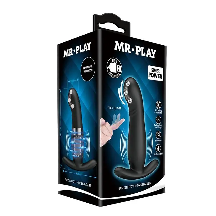 Вібромасажер простати LyBaile Mr.Play Vibrating Tickling, 12.7 см чорний - фото 8