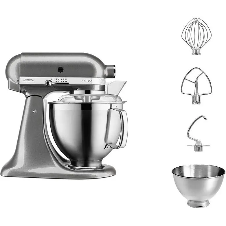 Планетарний міксер KitchenAid Artisan 4.8 л срібний медальйон (5KSM185PSEMS) - фото 3