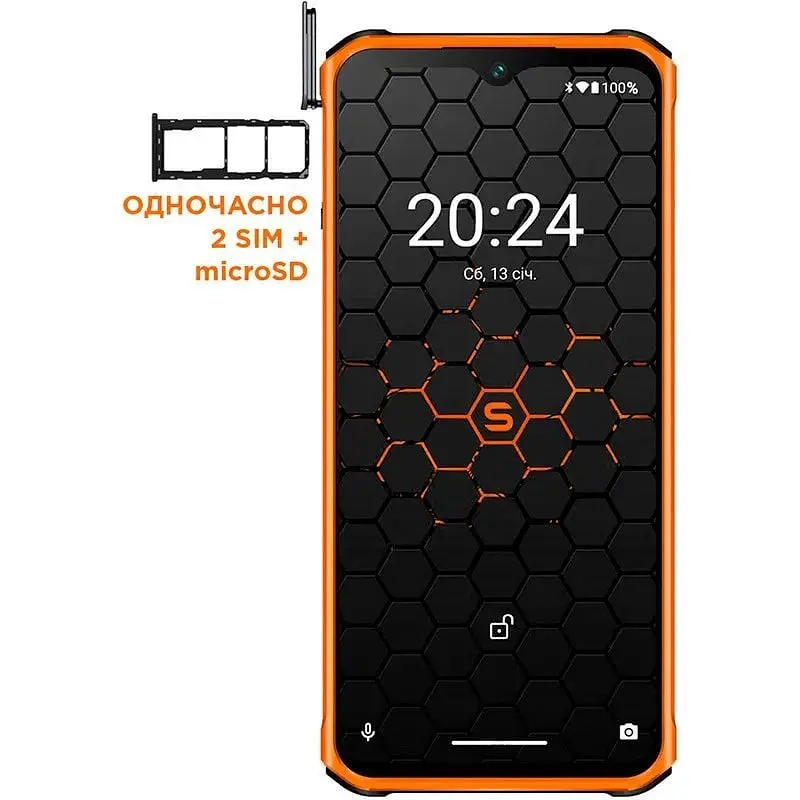 Смартфон Sigma X-treme PQ56 6/128 ГБ 10000 мач черно-оранжевый - фото 4