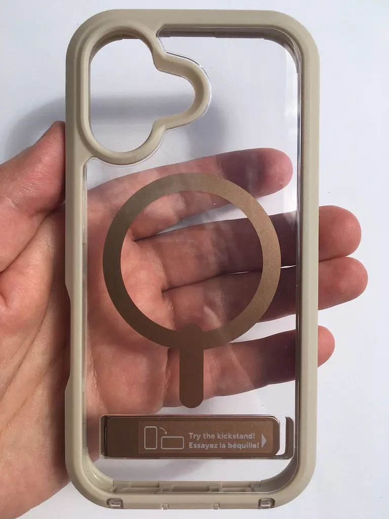 Чохол ZAGG Gear4 Rainier MagSafe KS для iPhone 17 Прозорий протиударний із підставкою Бежевий - фото 4