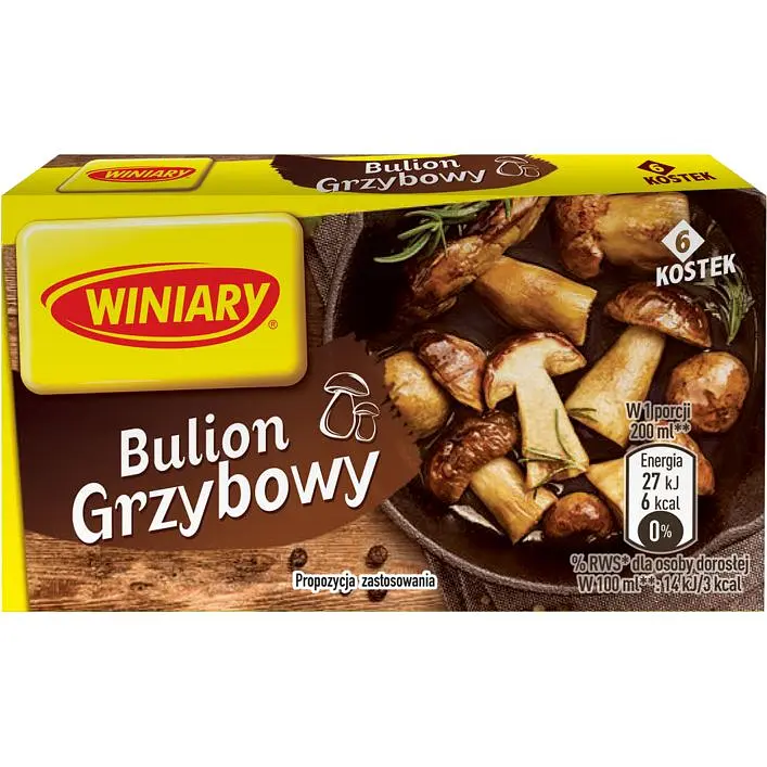Кубик бульонный Winiary со вкусом грибов, 6 шт., 60 г (914678) - фото 2