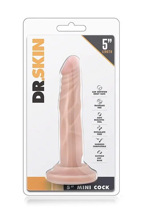 Фалоімітатор Dr. Skin Mini Cock 5 14.6 см тілесний - фото 2