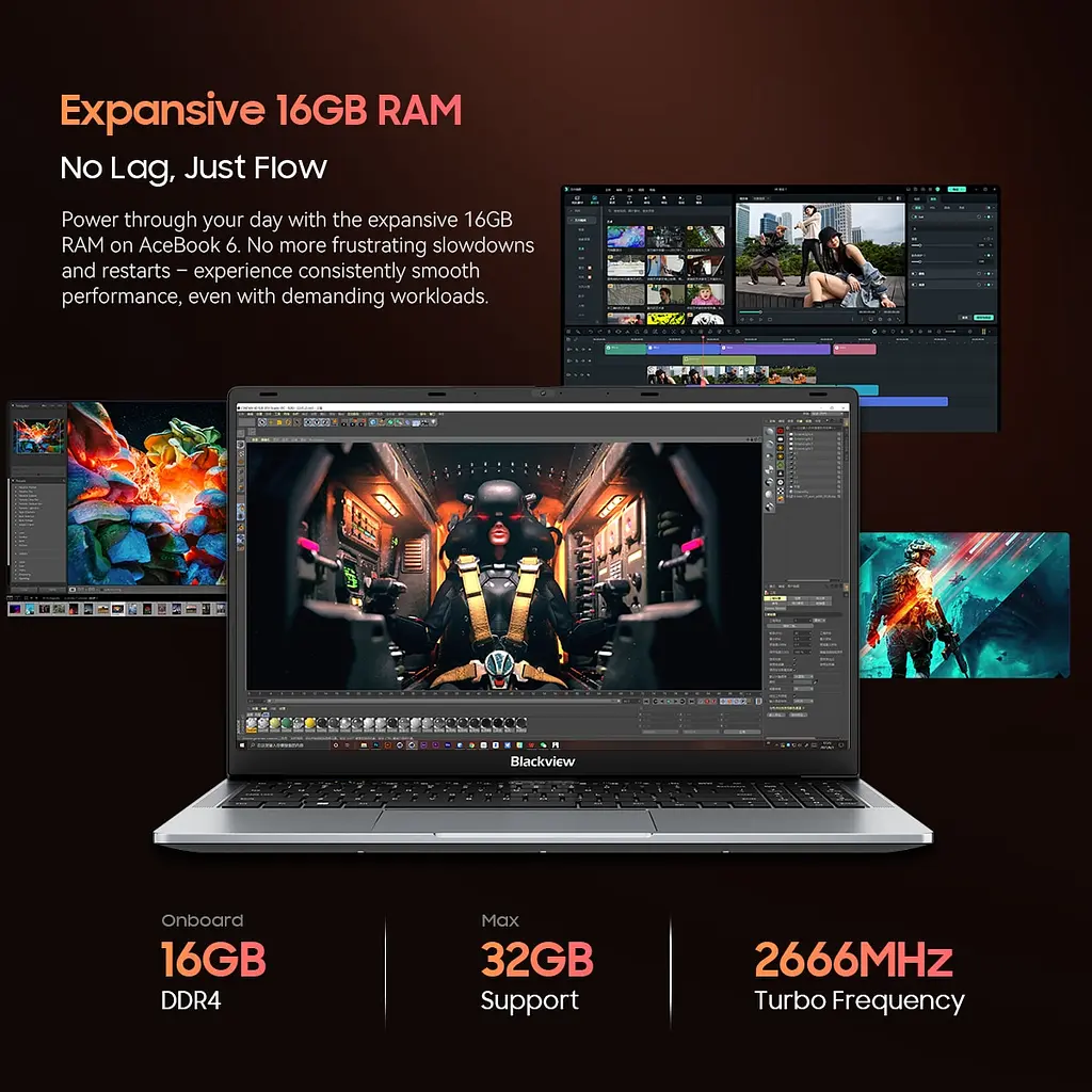 Ноутбук Blackview Acebook 6,16GB DDR4 512GB, N150 36GHz / UHD, Win11 Home, 38Wh, +, HDMI 2.0, Bluetooth 5.0, USB 3.0 - фото 7