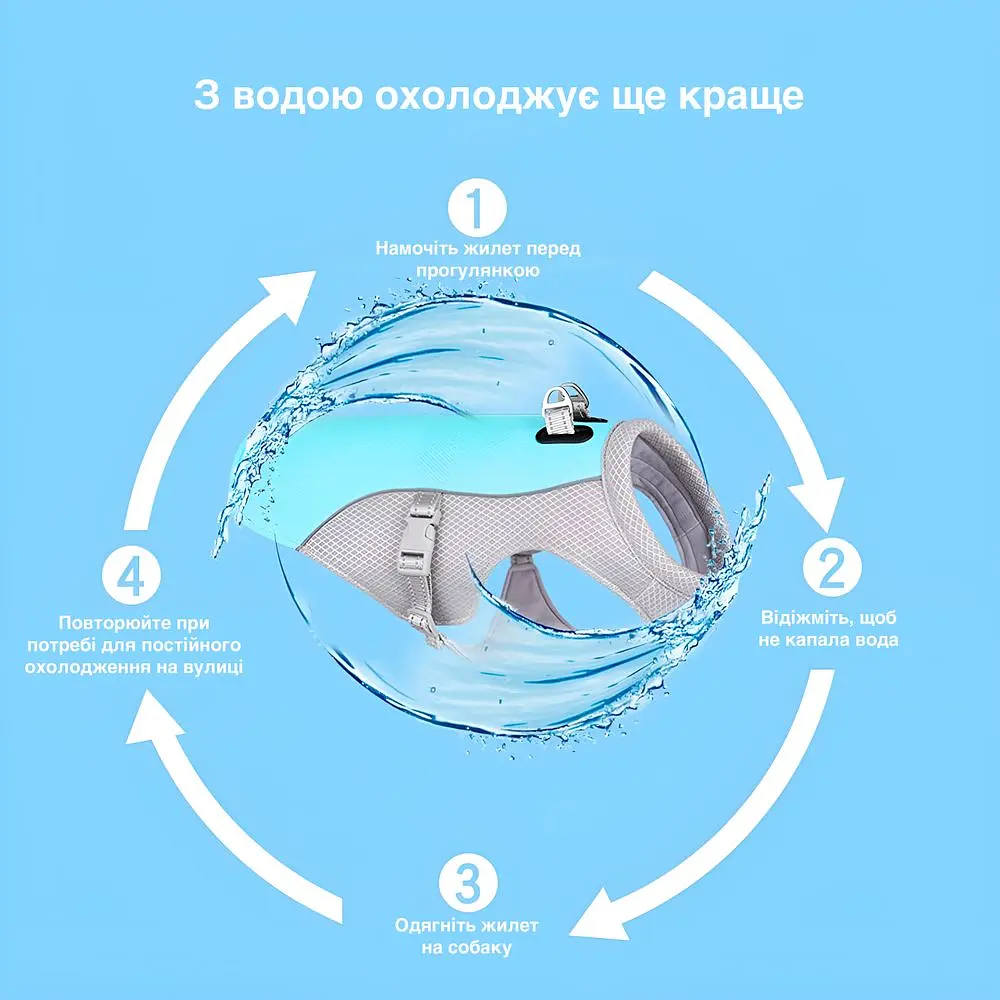 Охолоджувальний жилет для собак S - фото 4