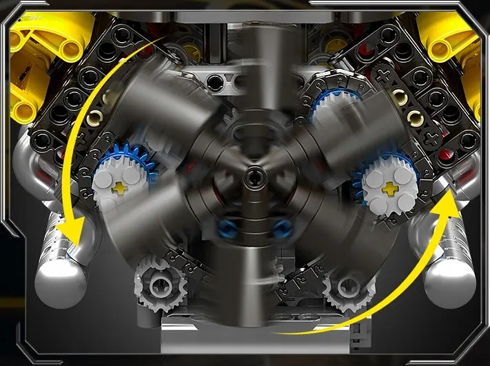 Конструктор двигун Mould King Lambo V12 моторизований для дітей та дорослих мотор 1260 деталей - фото 6