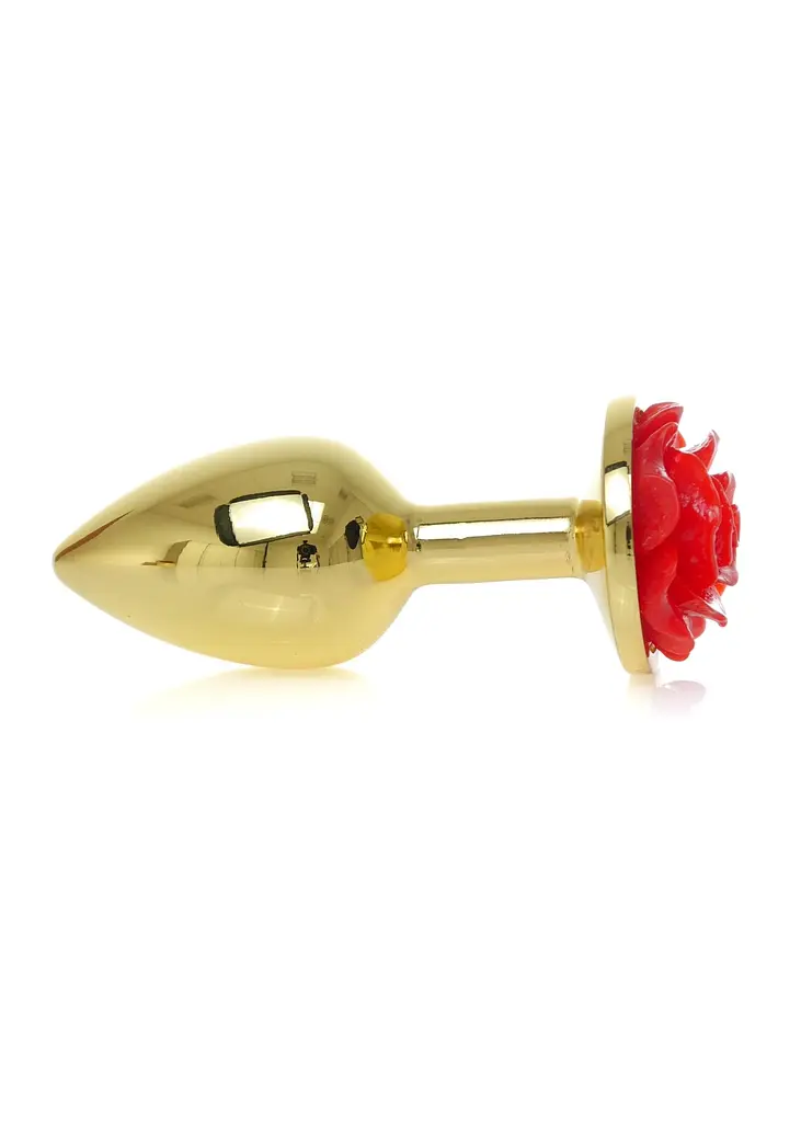 Анальна пробка B - Series HeavyFun Plug-Jewellery Gold, 7 см (червоний) - фото 3