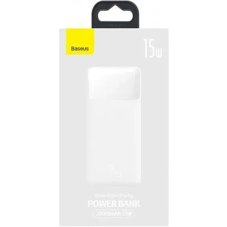 Портативна батарея Baseus Bipow Digital Display 20000 mAh 15W PPDML-J02 White - фото 4