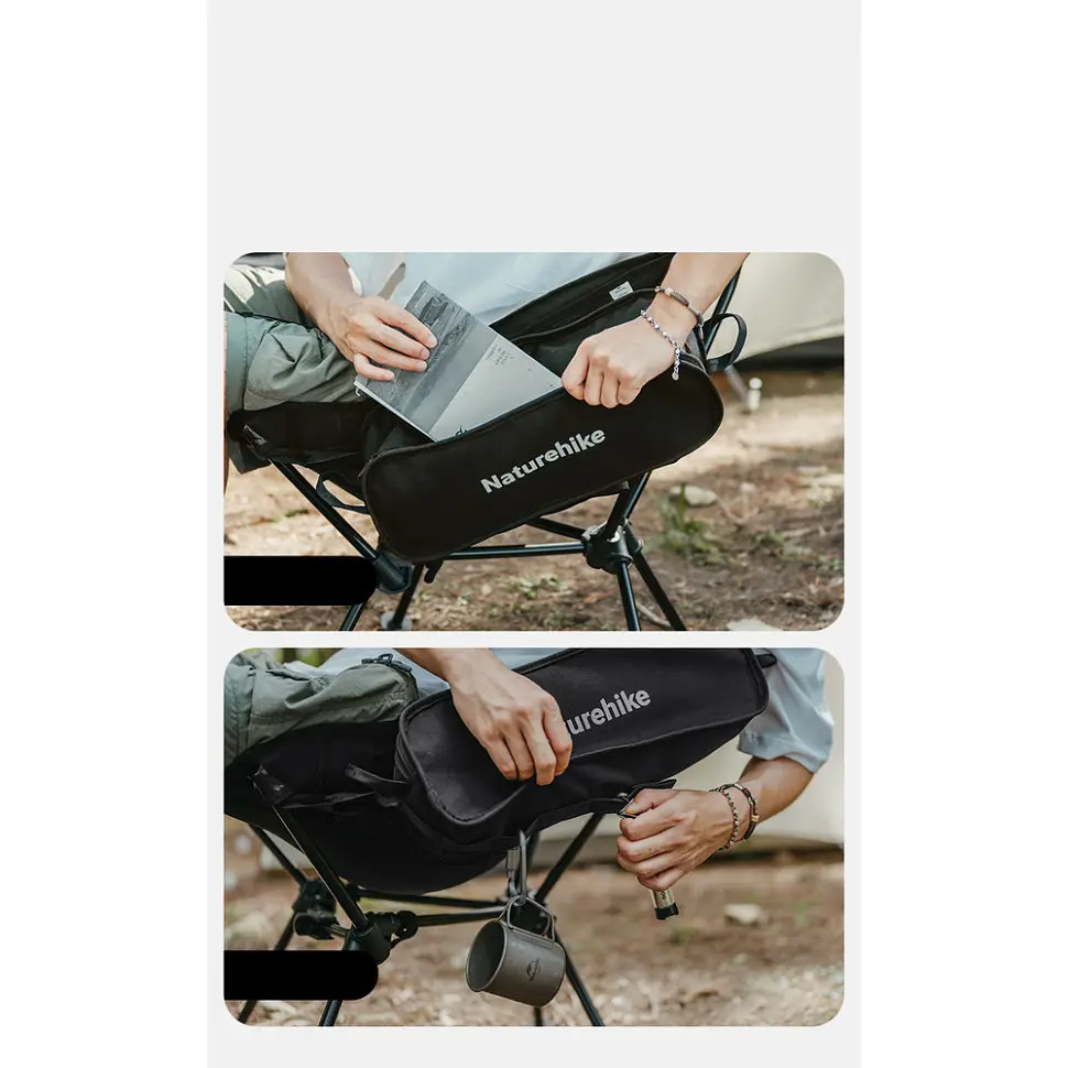 Кресло складное Naturehike Clamshell 001 Triangle Folding Moon Chair, черный - фото 5