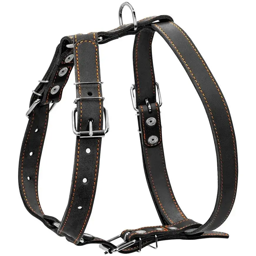 Шлея для собак Collar одинарна, шкіра, 49-68х68-80х2,5 см, чорний (6381) - фото 2