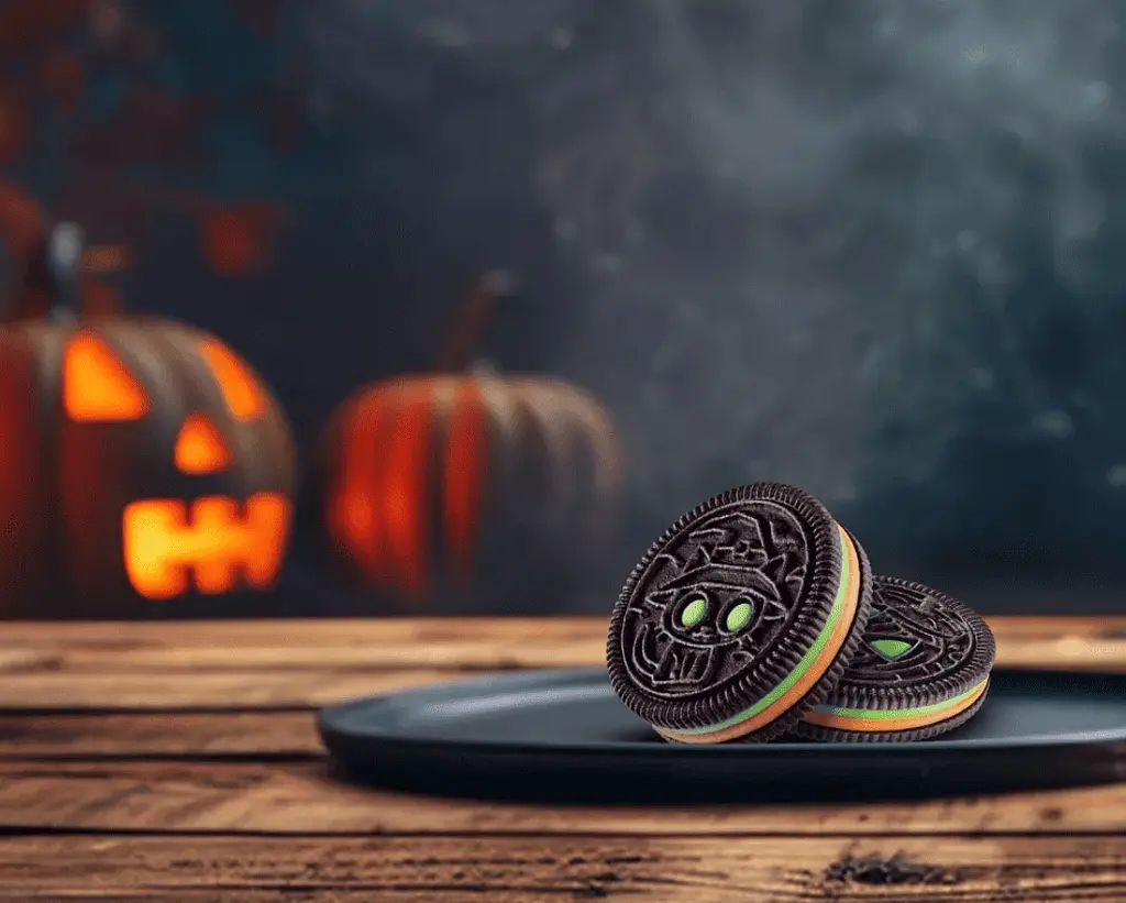 Печиво Oreo Halloween Green and Orange Creme Chocolate Sandwich Cookies 650г - фото 7