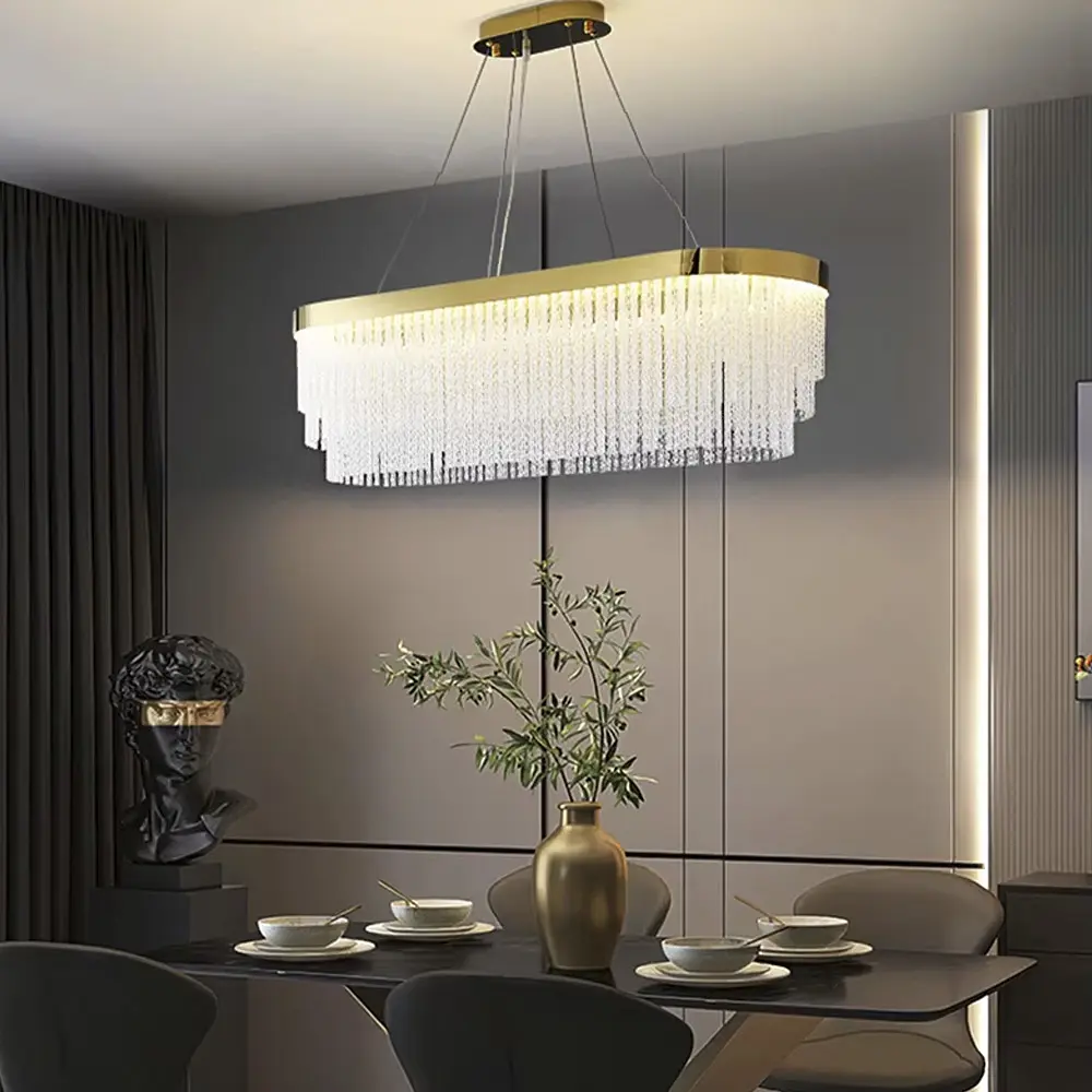 Удлиненная роскошная латунная люстра 100 см | Line F | Ст. M221-1000 L GD - фото 2