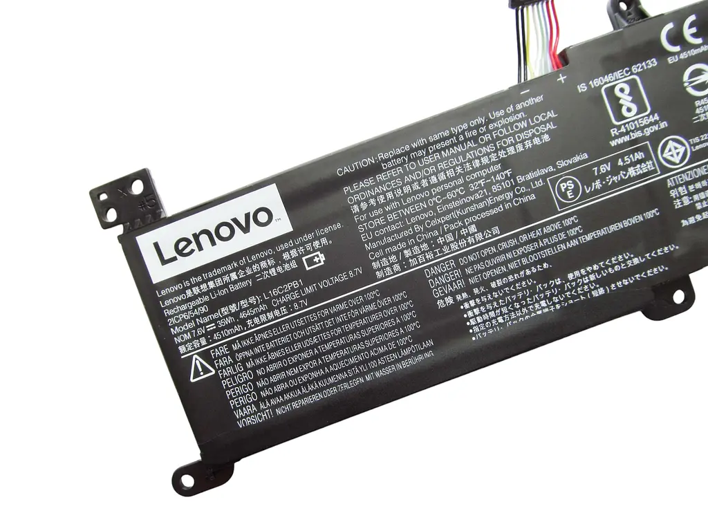 Акумулятор для ноутбука Lenovo IdeaPad 320-15 L16C2PB1, 4645 mAh (35Wh), 2cell, 7.6V, Li-ion, чорний - фото 4