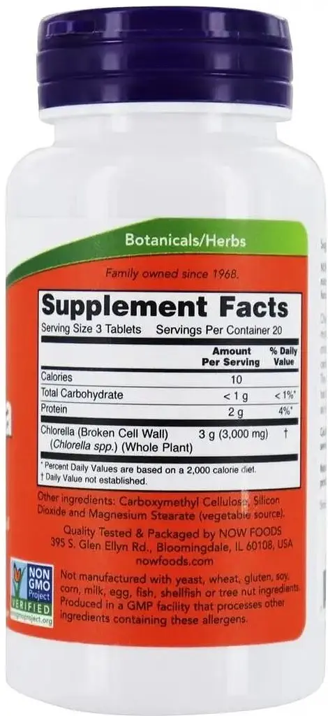 Натуральна добавка NOW Chlorella 1000 mg, 60 таблеток - фото 2