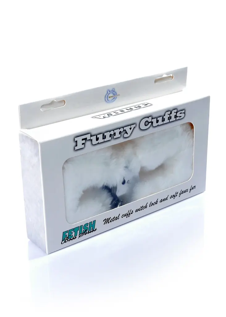 Наручники Fetish Boss Series Furry Cuffs White з хутром - фото 4