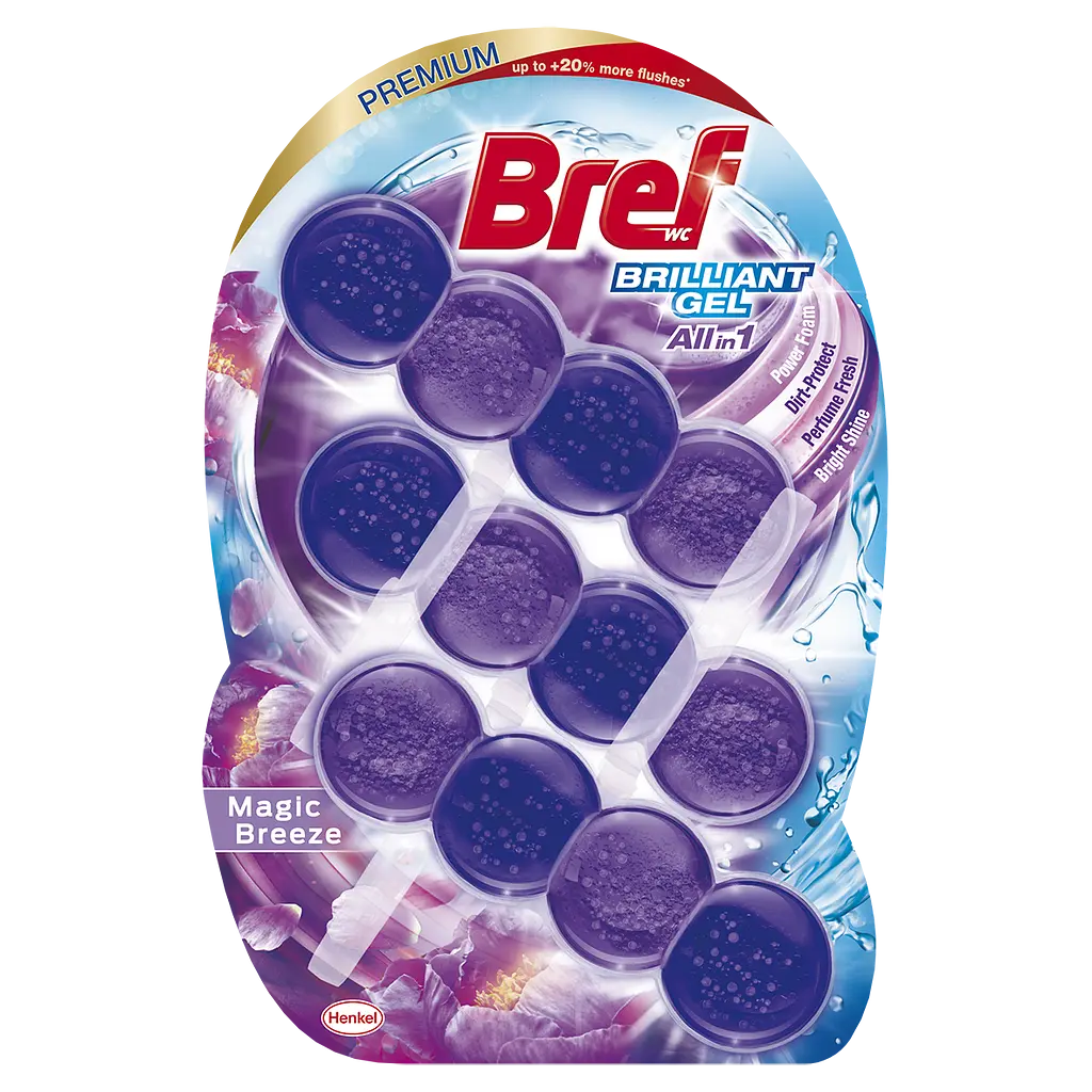 Засіб для чищення унітазу Bref Brilliant Gel All in 1 Чарівний бриз, 3 шт. (860757) - фото 2