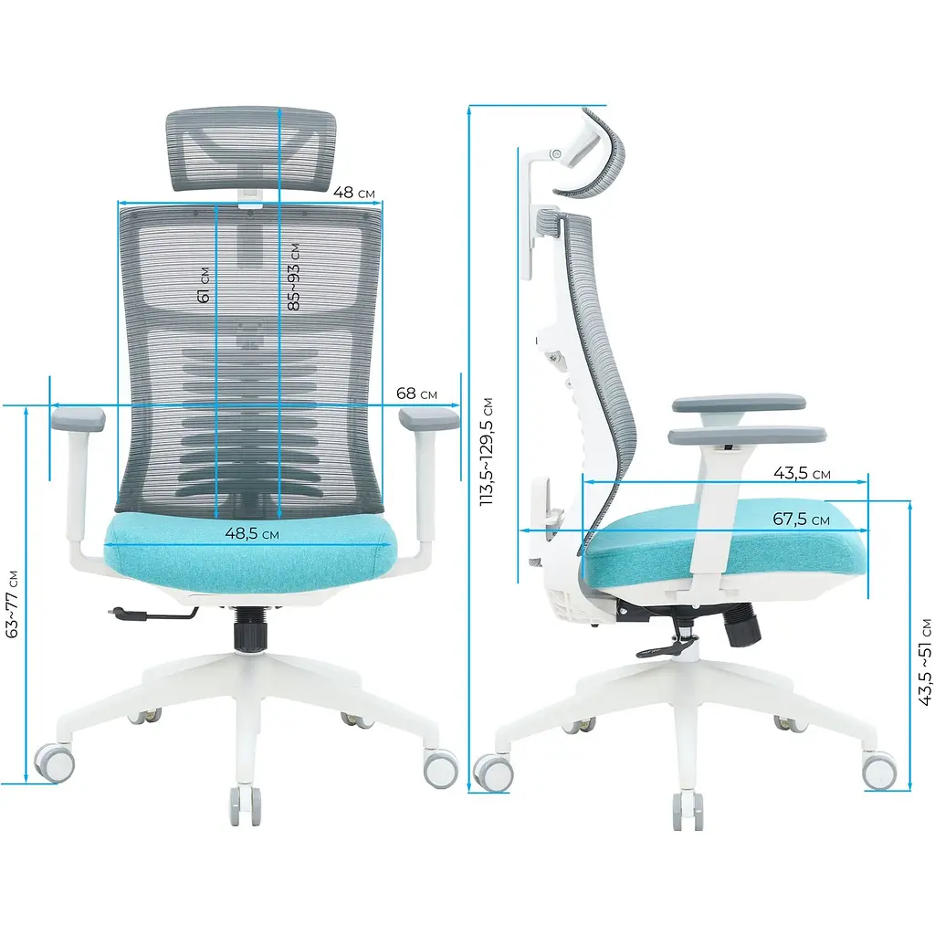 Офисное кресло OfficePro Balance OC550-W-DG-BL White/Dark Gray/Blue [148646] - фото 15