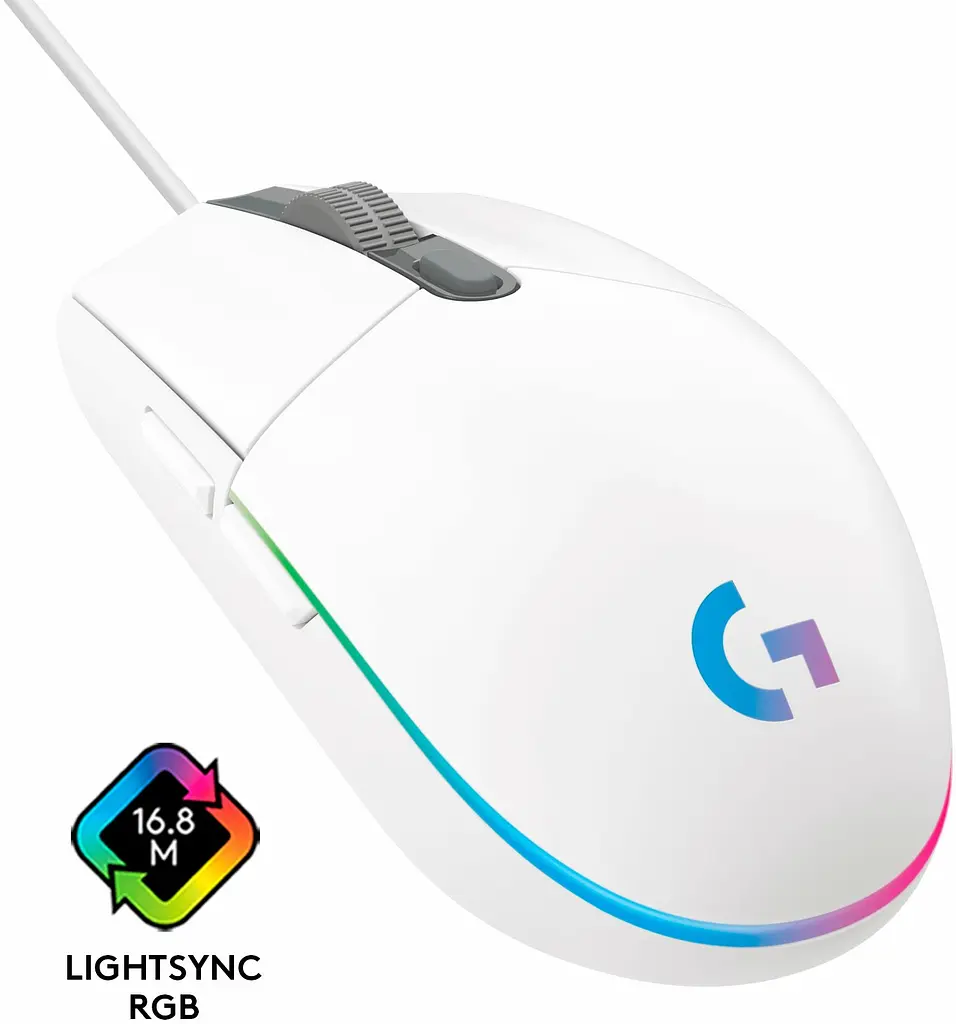 Мышь компьютерная Logitech G102 Lightsync USB White (910-005824, 910-005809) - фото 6