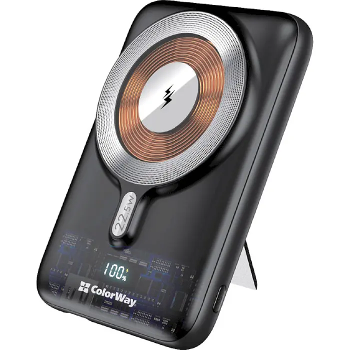 Повербанк ColorWay MagSafe 10000 mAh 22.5W Black (CW-PB100LPA3BK-WPDD) - фото 3