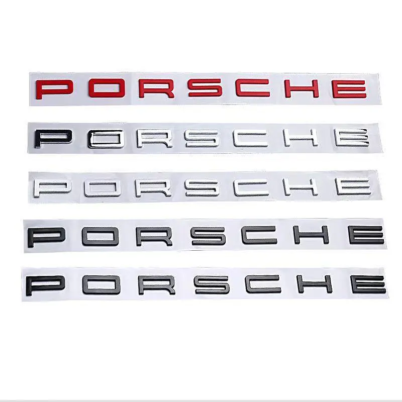 Емблема напис Porsche Чорна матова на скотчі (Завод) - фото 2