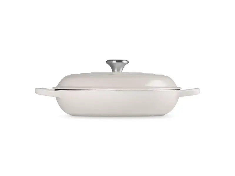 Каструля Le Creuset Signature Cast Iron Shallow Casserole 30 см Meringue 21180307164430 - фото 4