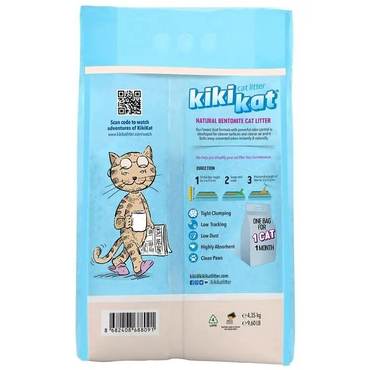 Бентонитовый наполнитель для кошачьего туалета KikiKat Cat Litter Cleany, 5 л - фото 2