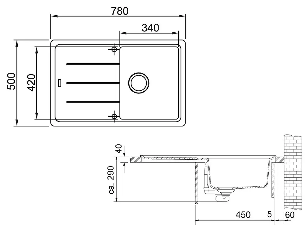 Кухонна мийка Franke Basis BFG 611-78 (114.0306.793) гранітна - врізна - оборотна - Мигдаль - фото 2