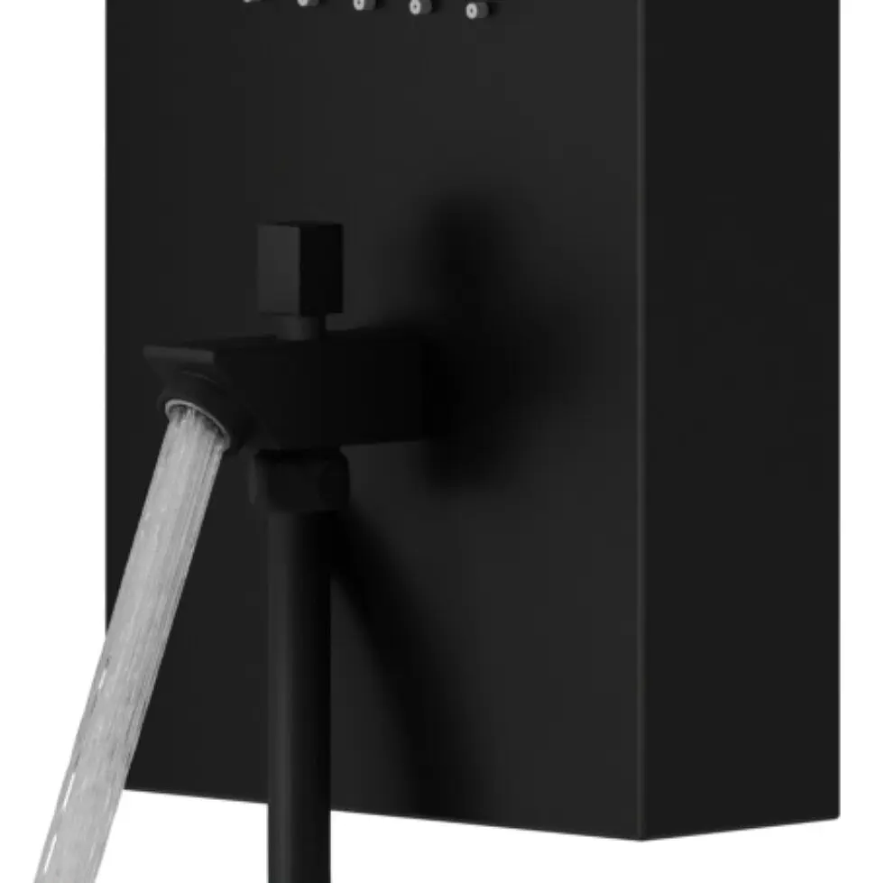 Душова панель Corsan Alto black LED з виливом A017MBLLEDW, Чорний матовий - фото 3