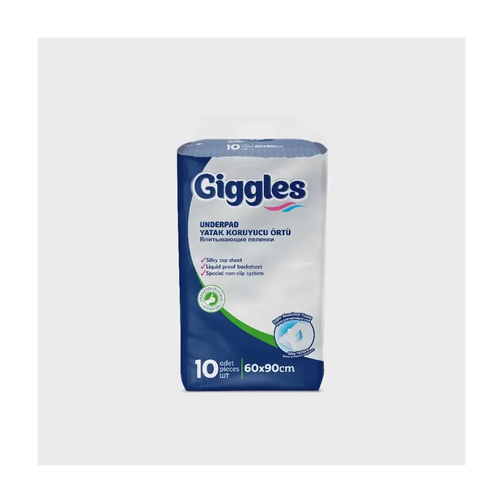 Пелюшки для малюків Giggles 60х90 см 10 шт (8680131202027)