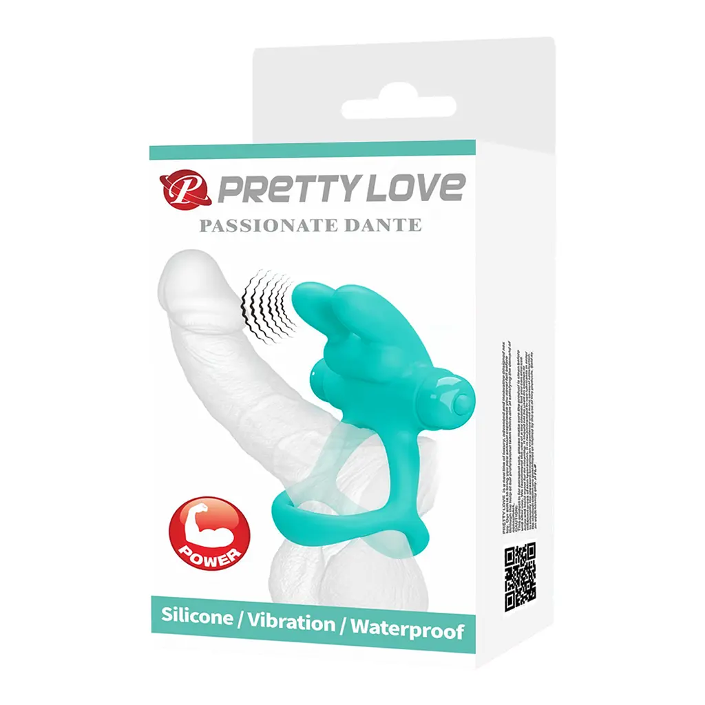 Ерекційне віброкільце Pretty Love Passionate Dante бірюзове - фото 10