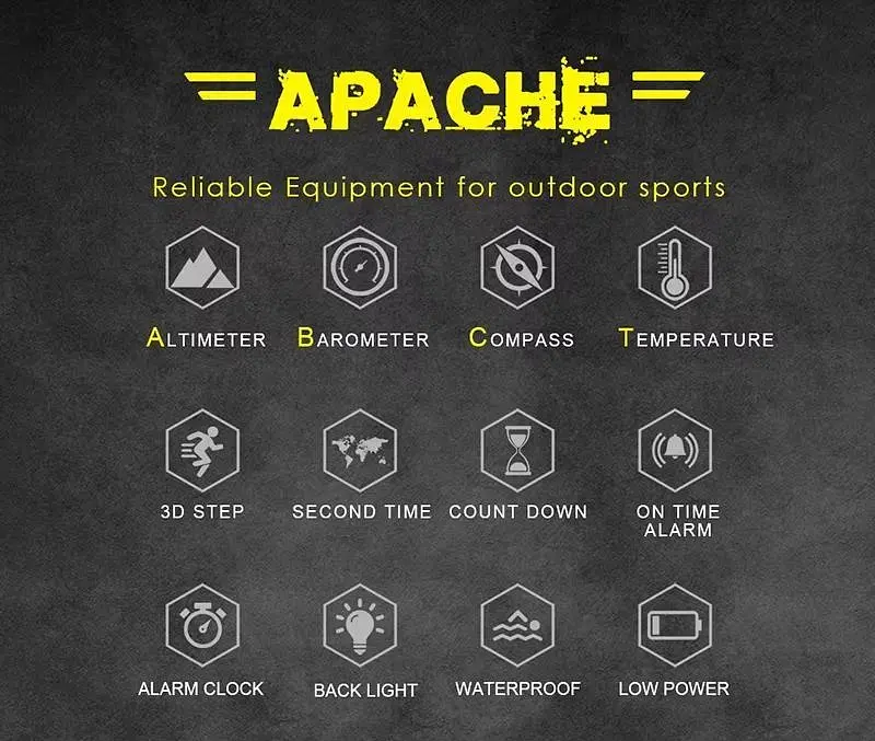 Военные тактические часы North Edge Apache мужские черные - фото 8