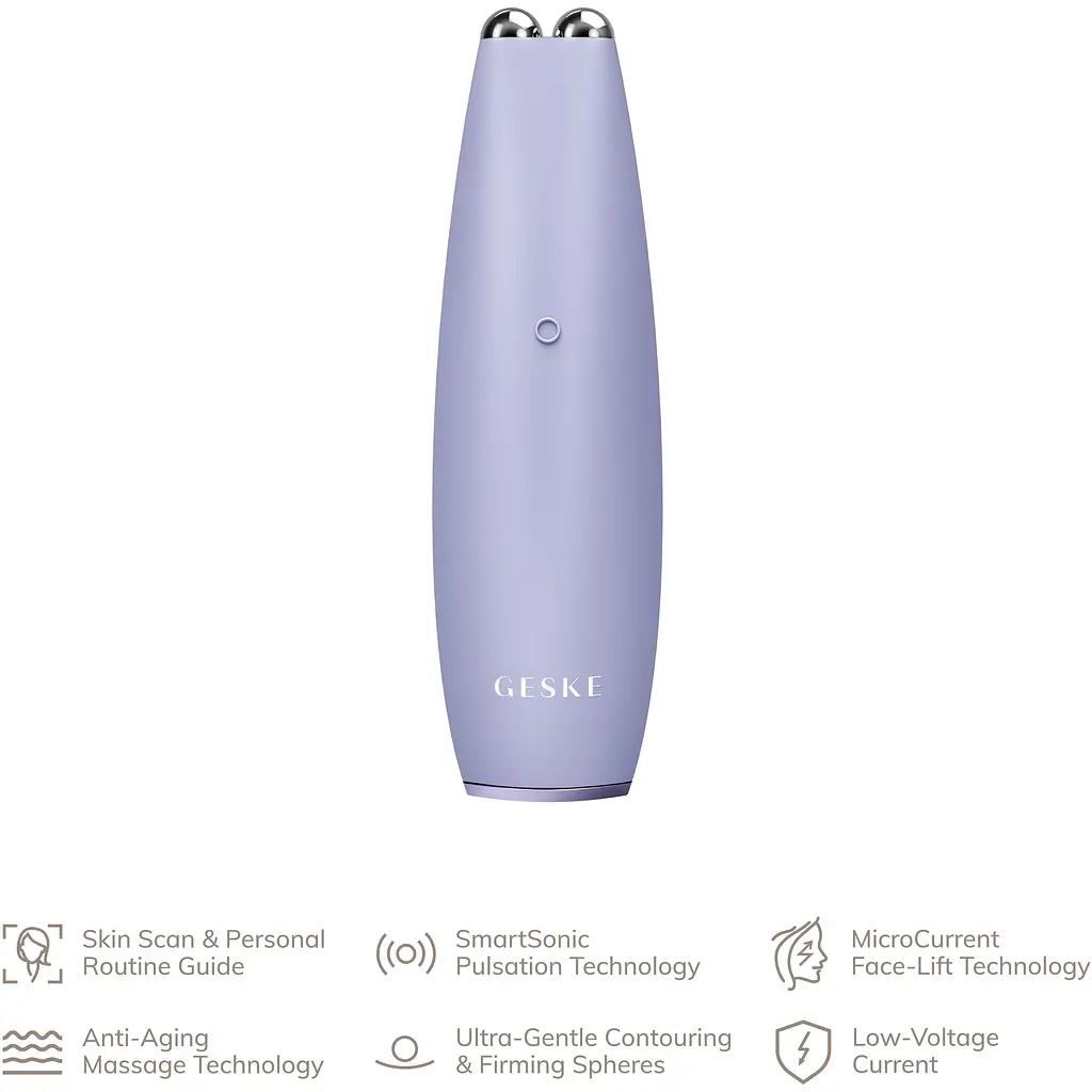 Мікрострумова ручка для підтяжки обиччя GESKE MicroCurrent Face-Lift Pen 6 в 1 фіолетова - фото 4
