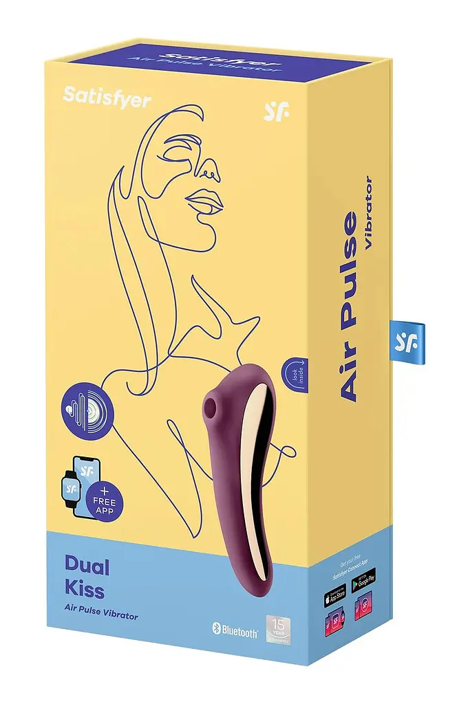 Стимулятор Satisfyer Dual Kiss Двосторонній, 19х6.5 см фіолетовий - фото 2