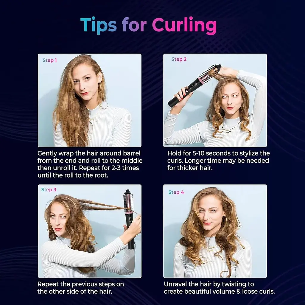 Щітка для випрямлення та завивки UKLISS Thermal Brush Cordless 3 в 1 22 мм - фото 8