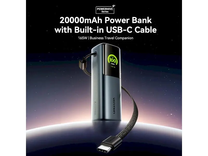 Зовнішній акумулятор (Power Bank) Vention 20000mAh 165W Gray (FKFH0) - фото 9