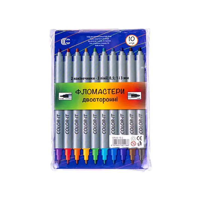 Дитячі Фломастери "Двосторонній" COLOR-IT 108-10F 10 кольорів - фото 3