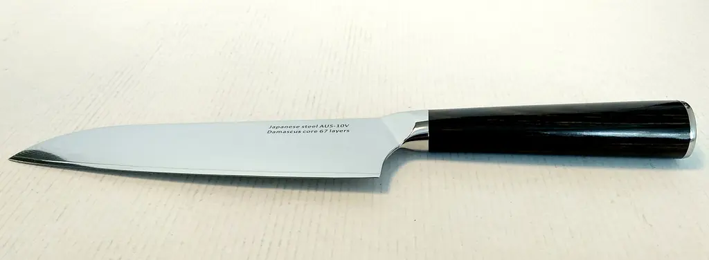 Ніж сантоку 18 см Damascus DK-HJ 6003 AUS-10 Дамаська сталь 67 шарів - фото 6