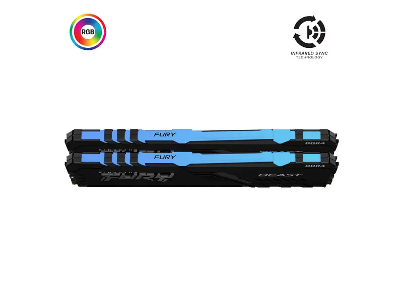 Модуль пам'яті Kingston FURY 16 GB (2x8GB) DDR4 3200 MHz Beast RGB (KF432C16BBAK2/16) - фото 2