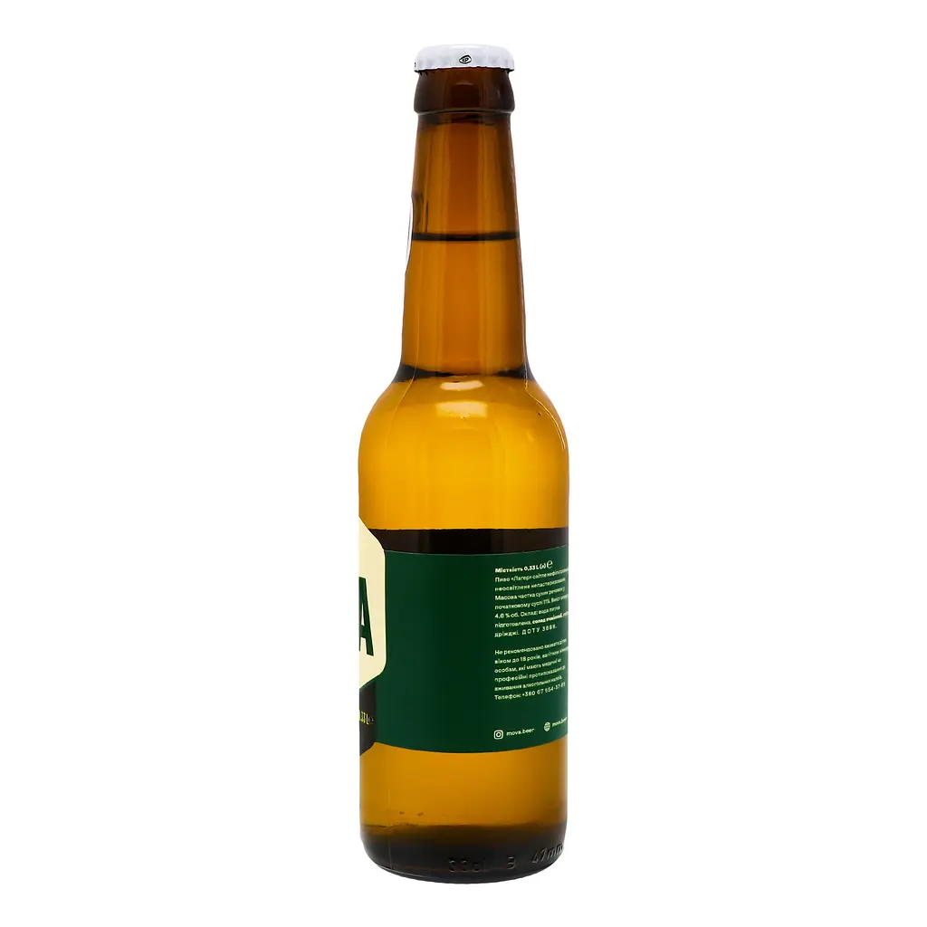 Пиво MOVA Lager, світле, нефільтроване, 4,6%, 0,33 л - фото 2